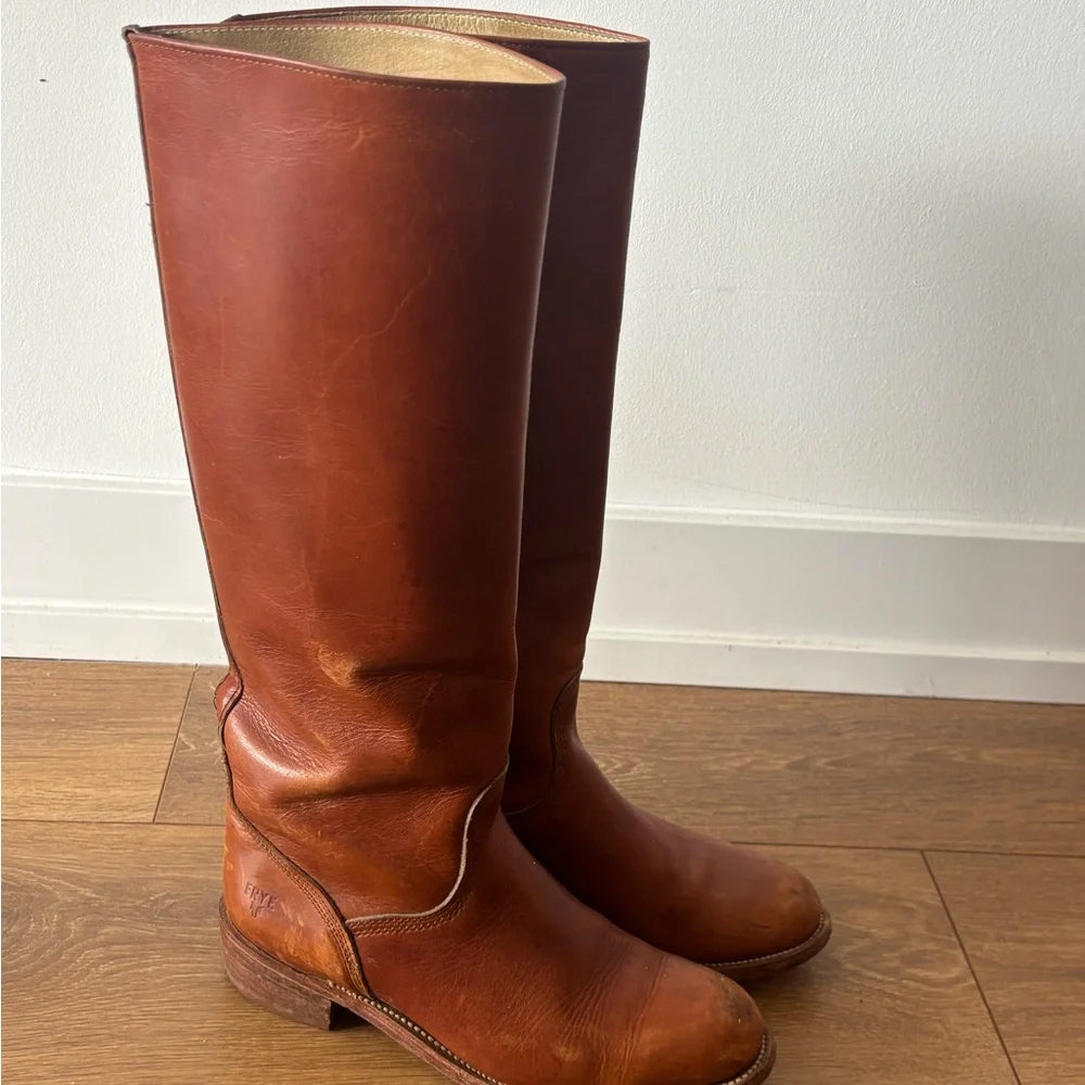 Frye Women's Over-The-Knee Leather Boots in Cognac Brown